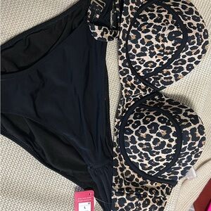 Victoria's Secret Black and Leopard Bikini